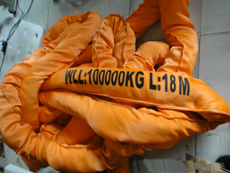 WLL 100T Heavy Duty Round Slings With Eyes