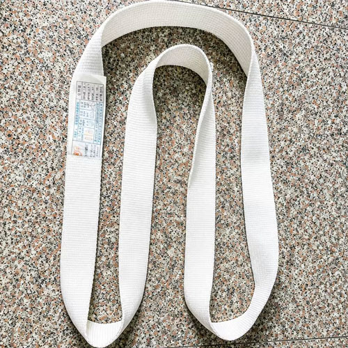 1T White Polyester Flat Endless Pipe Lifting Webbing Sling
